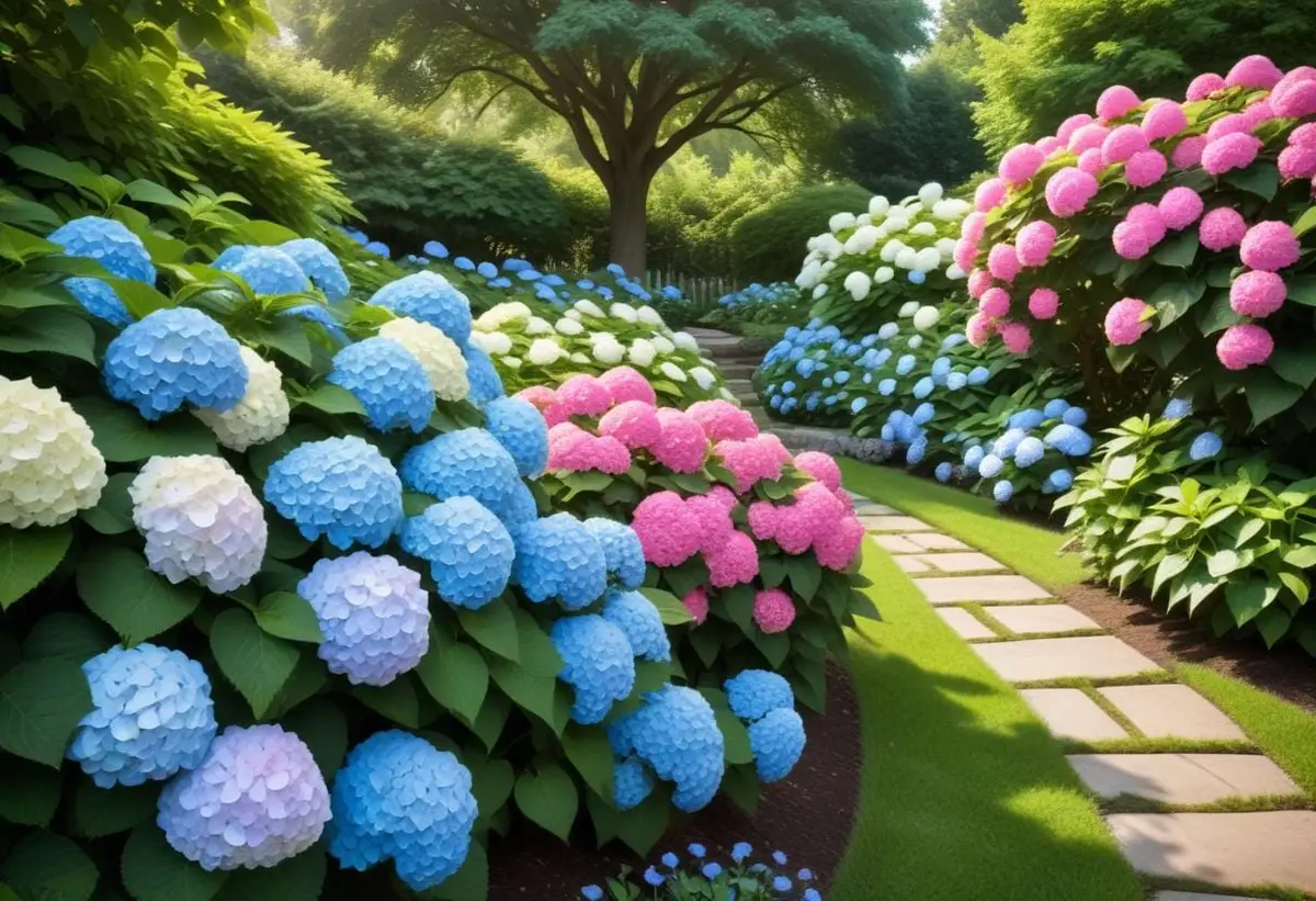 Tips för att få en frodig hortensia buske hemma illustration